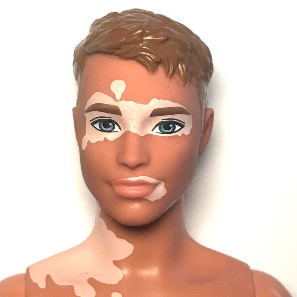 Nude Barbie 2021 Fashionistas #192 Blonde Blue Eyes Ken Vitiligo HBV26 Doll
